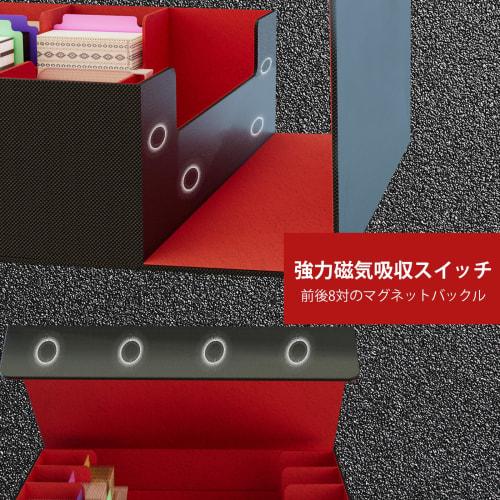 UNORUG Trekkers Card Box, Holds 1800 Cards (3 Columns), PU Leather, Vertical Card Storage, 24 Compartments, 3 Baffles, PU Leather Storage Box, Trading