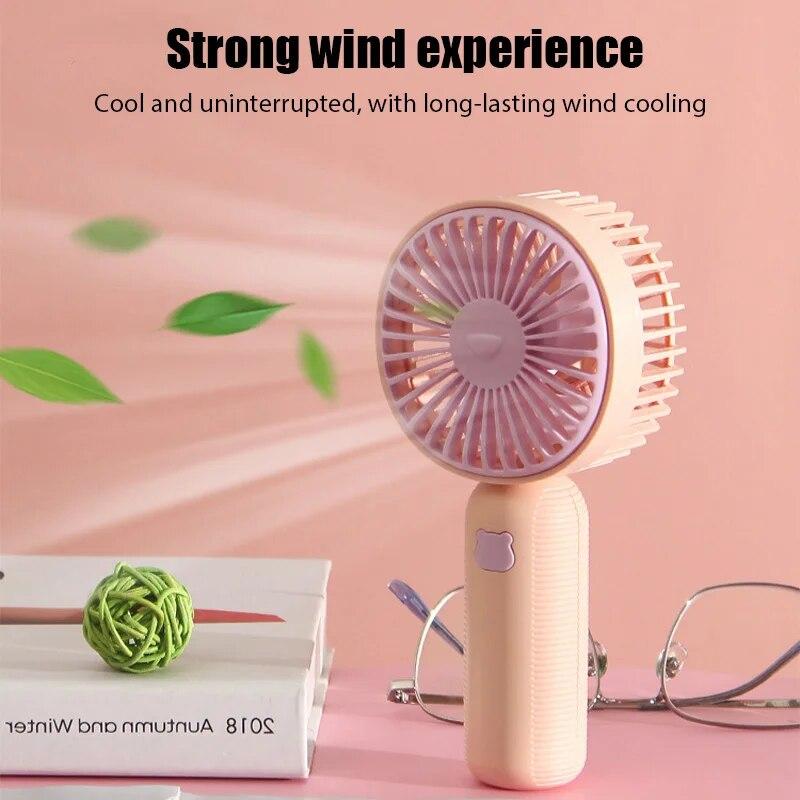 Mini Tragbare Fans Handheld USB Aufladbare Fan Luftkühler Outdoor Reise Hand Fans