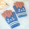Winter Knitted Children's Gloves 4-10 Years Warm Soft Wool Cartoon Cat Kids Gloves Unisex Boys Girls Full Finger Mittens