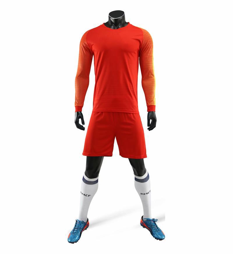 

Новый осенне-зимний детский и взрослый игровой тренировочный комплект формы с длинным рукавом и шортами, футбольная форма, комплекты мужских и женских форм S красный