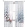 Snowing Winter Elk Christmas Tulle Curtains Living Room Decoration Bedroom Kitchen Window Treatment Sheer Made Of Polyester Area Decor