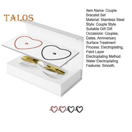 1 Set Permanent-Armband-Set, enthält 2 Armbänder, 4 Herzknöpfe, 2 Zangen, Werkzeuge zur Schmuckherstellung für immer, DIY-Bastelprojekt, Valentinstag