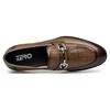 ZERO 2025 Genuine Leather Canvas Ultra Business Size Men's Loafers, Breathable, Comfortable, Non-Slip, Hardwearing, Casual, Lightweight, Brown, 25.0cm
