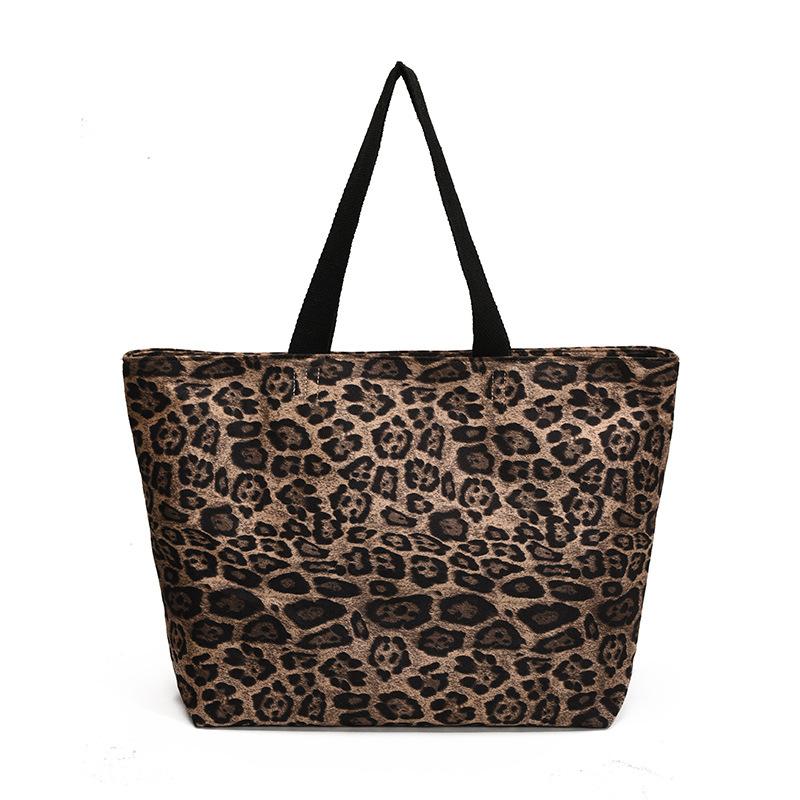 Leopard print women's tote bag large capacity casual Spice girl shoulder bag fitness storage fashion versatile business trip airplane bag