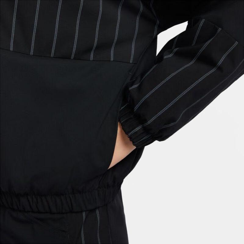 Nike Women's Logo Stripe Stand Collar Casual Jacket Black FV6187-010