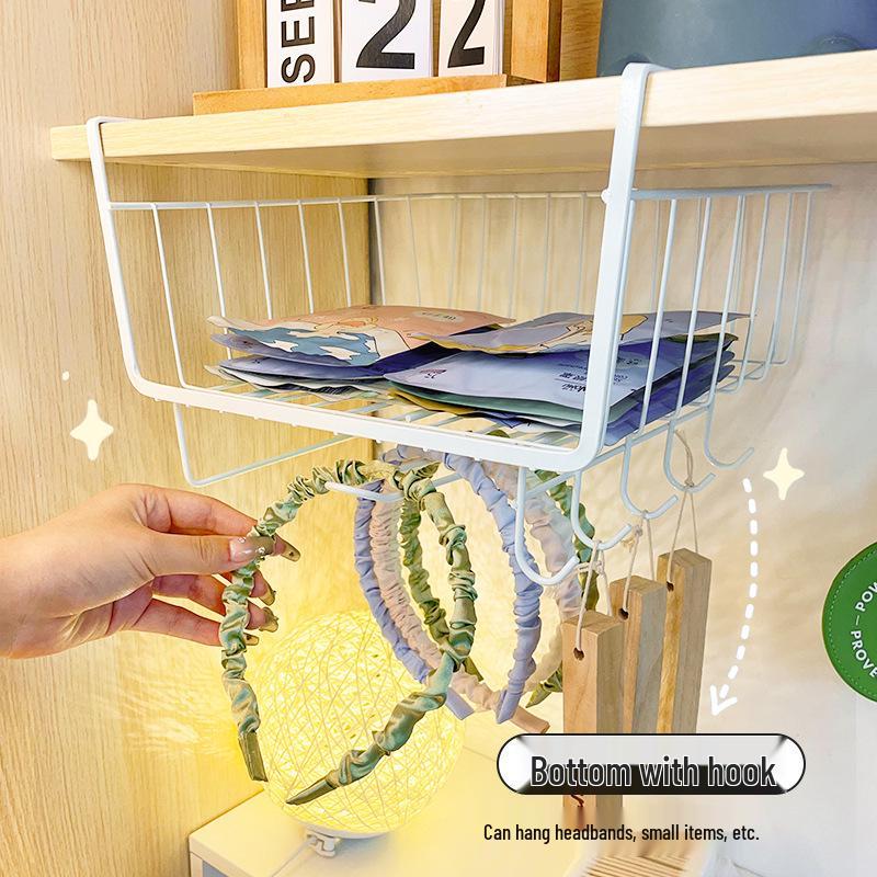 Under-Shelf Hanging Basket for Dorms, Home, Kitchen, and Wardrobe Storage