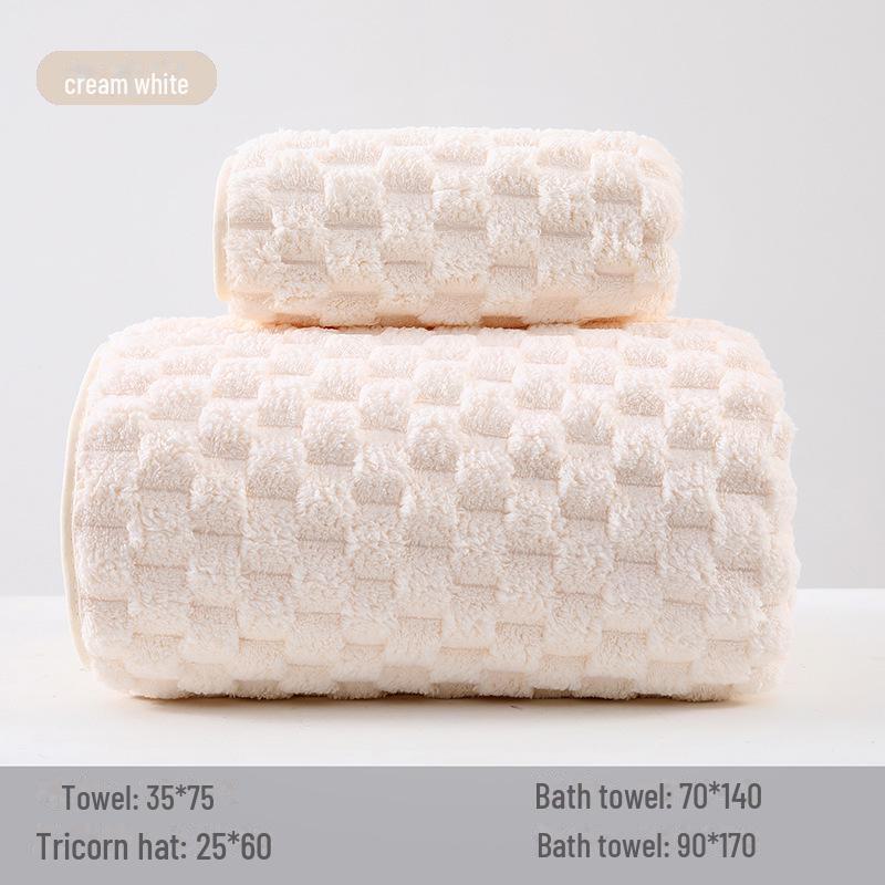 Schnelltrocknendes Korallenfleece 3-teiliges Handtuchset - Saugfähige Baumwolle für Bad, Strand & Zuhause