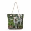 Multifunctional Dog Printed Thick Rope Shoulder Beach Bag Casual Large Capacity Handbag 7620