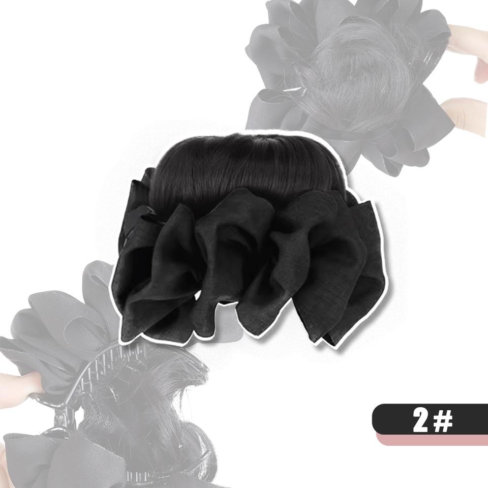 Bun Wig Synthetic Wig Grip Style Straight Doughnut Bun Wig Is Suitable for Novice Ladies and Girls To Wear In Daily Festivals