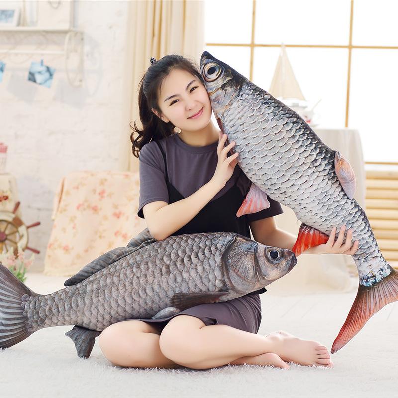 3D Simulation Carp Grass Carp Throw Pillow Doll Creative Spoof Plush Toy Wholesale Rag Doll Girl Birthday Gift