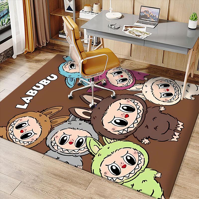 labubu Printed Absorbent Washable Carpet, Non-Slip Bathroom Mats, Kitchen Rugs, Yoga Mat,Living Room Entrance, Camping Picnic Rugs