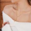 Gold Electroplated Oval Zircon Tassel Necklace - Korean Light Luxury, High-End Sweater Chain, European & American Style for Women