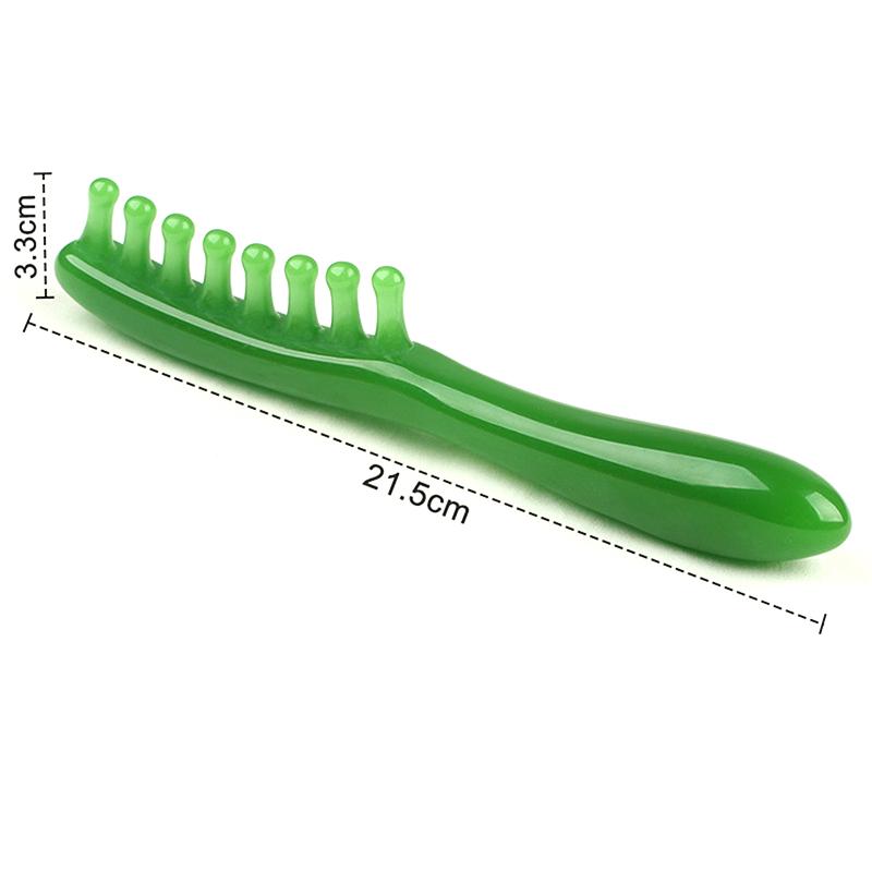 Resin Massage Comb Head Scalp Meridian Massage Comb Long Handle Acupoint Comb Face Arms Thighs Scraping Massager Multifunction