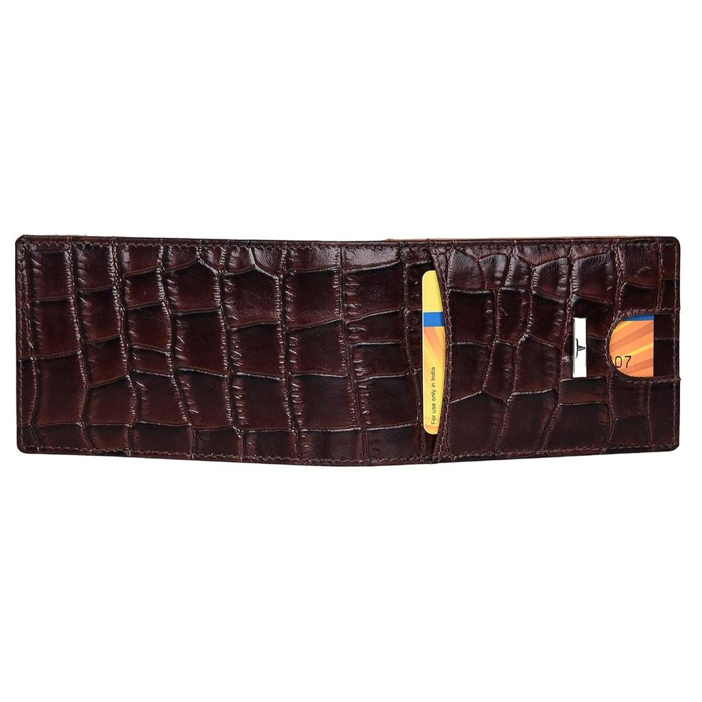 Eddy Brown/Mustard Money Clip Leather Wallet for Men