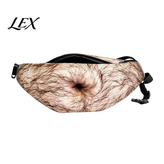 Unique Bar Gathering Bag Funny Belly Bag, Realistic Big Waist Novelty Fanny Fashionable Pouch for Men Pack with Adjustable Strap, Gag Gift Dad Husband