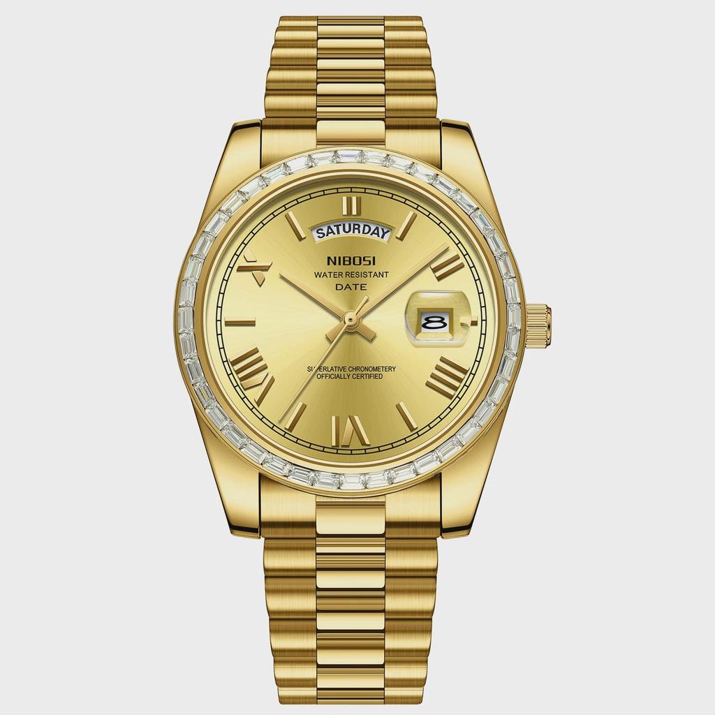 NIBOSI Fashion Men Watches Top Brand Luxury Wristwatch Day Date Miyota Quartz Watch Men Waterproof Clock