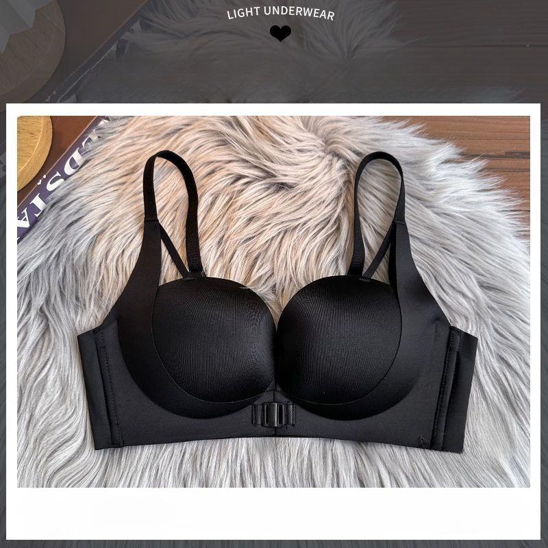 Women's Front Closure Bra Exclusive for Small Flat Bust Wireless Push Up Seamless Side Fat Reduction Anti-Sagging Sexy Underwear