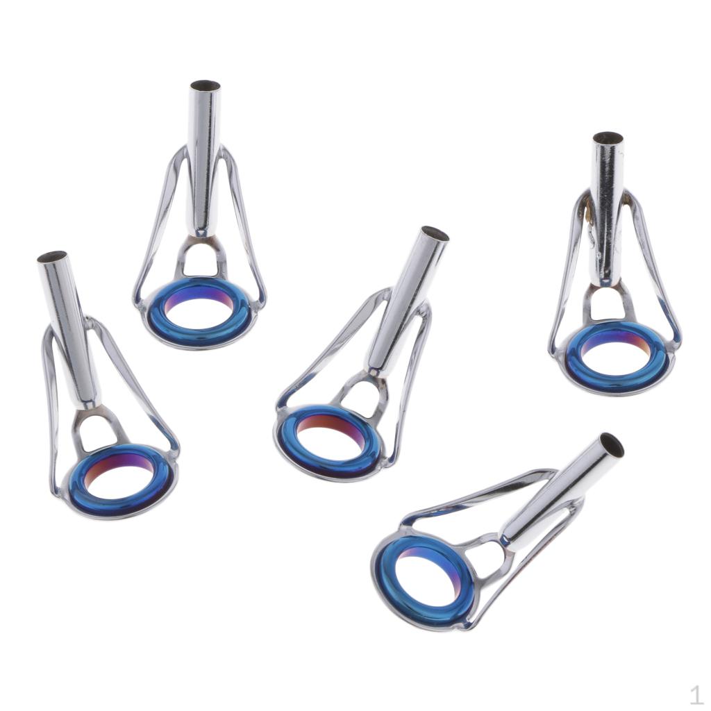 

5pc Fishing Rod Tip Tops Repair Kit Casting Building Guides DIY Size 3