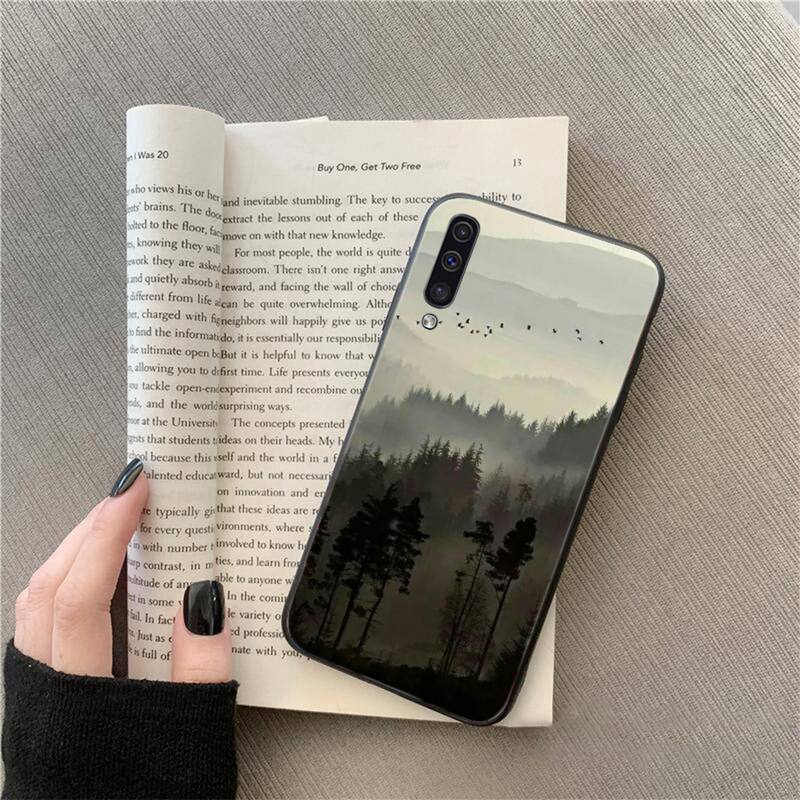 Mountain Peak Forest Snow mountain White smoke Phone Case For Samsung Galaxy A7 A50 51 A70 80 A40 A20 A30 A8 A6 A8 Plus A9 A71