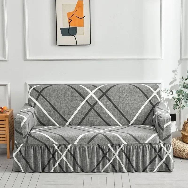 2025 New Floral Couch Cover Sofa Covers Washable Furniture Protector for Dogs Corner Sofa Skirt 1/2/3/4 Seater Sofa Slipcovers