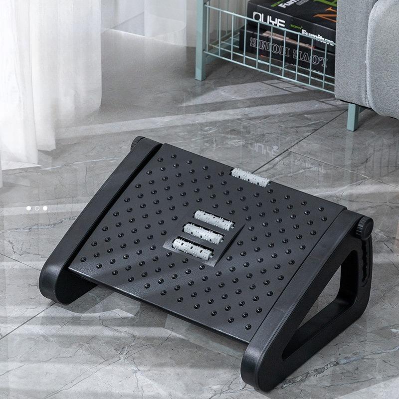 New Office Footstool with Adjustable Triangular Anti Warping Foot Pedal, Foot Pad, Home Foot Stool with Massage Roller