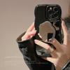 Luxury Solid Color Wavy With Metal Holder Phone Case For iPhone 17 16 15 14   11 Pro Max Plus Soft Silicone Shockproof Cover