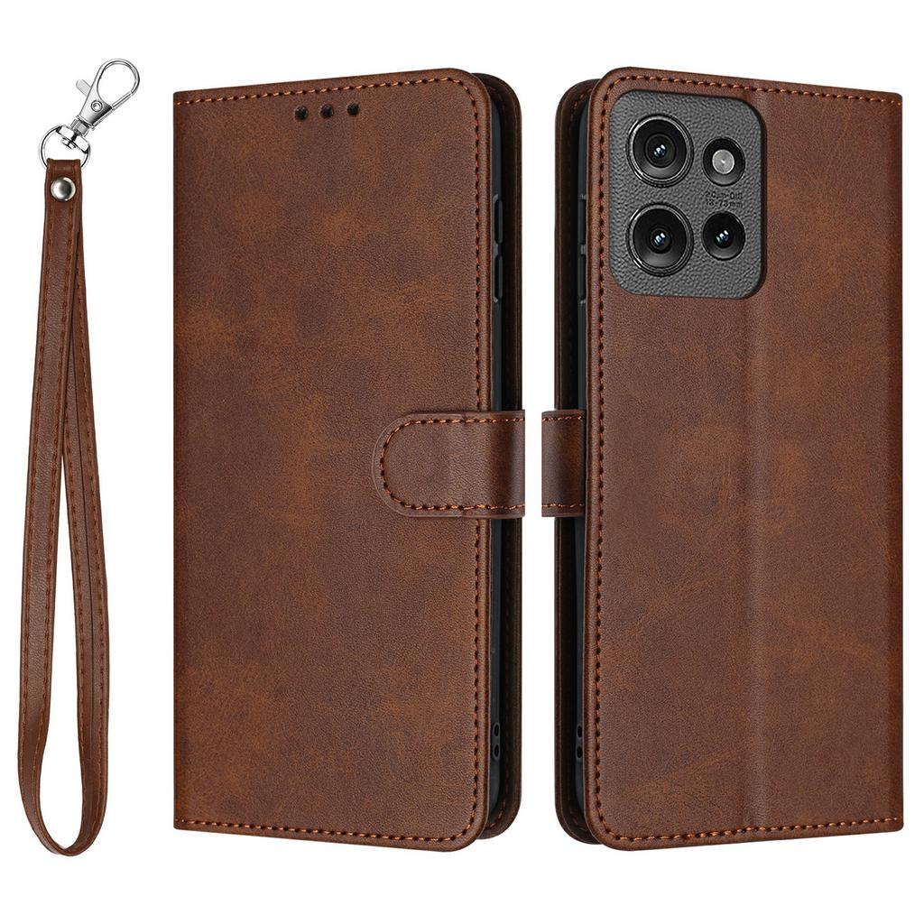 For Motorola Moto G 5G (2025) Case Flip Stand PU Leather Wallet Phone Cover Calf Texture