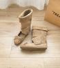 French Round Head Bow Two Wear Stacked Pants Tube Boots Women'S Inner Height Increase Shallow Mouth Ballet Single Shoes Removable Cool Boots