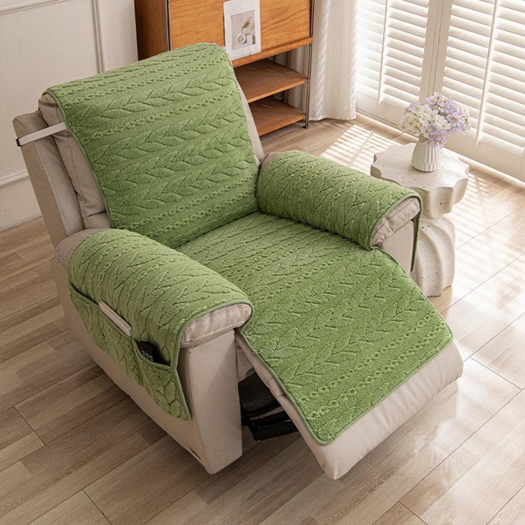 Autumn and Winter Warm Integrated Massage Lounge Chair Cushion Plush Sofa Towel Seat Cushion, First-class Single Seat Cushion