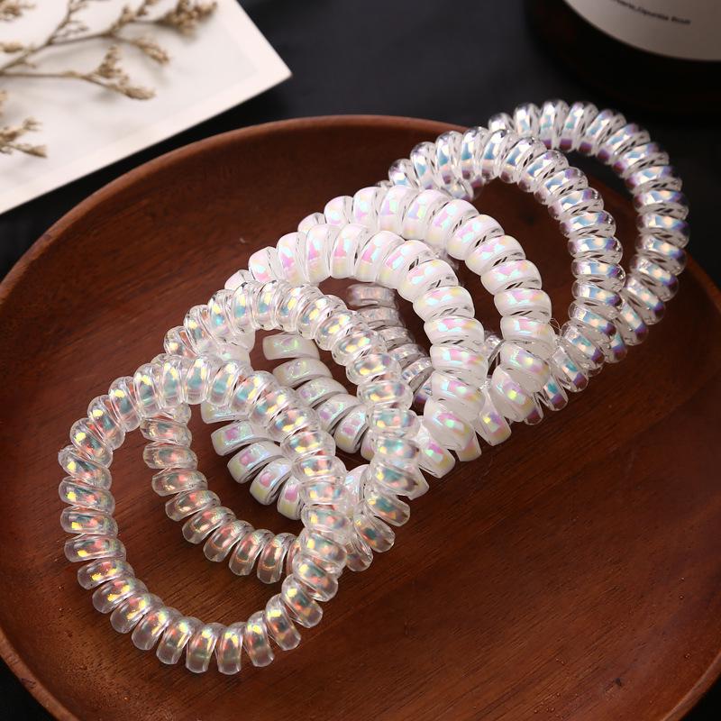 Shiny Thickened Telephone Cord Hair Ties - Elastic Bands for Adults
