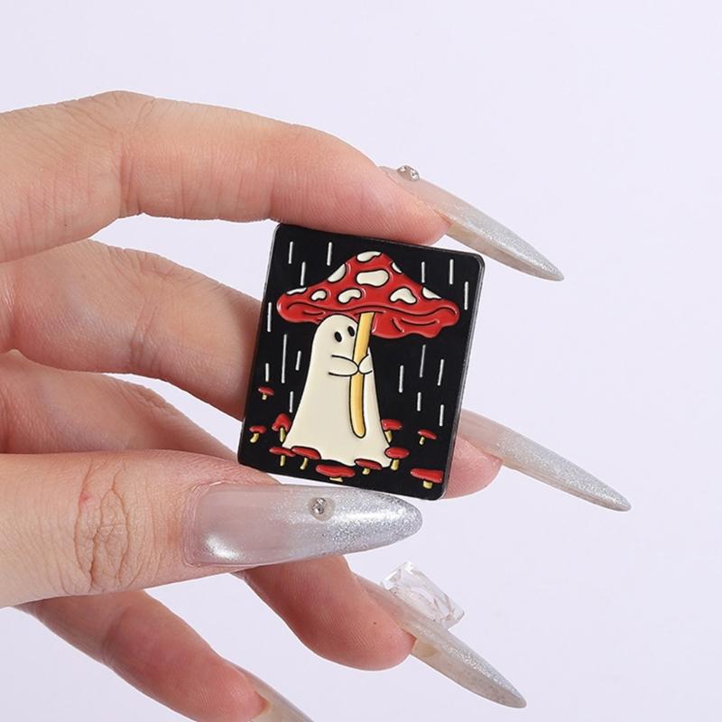 Playful Alloy Creative Mushroom Brooch Cartoon Design Hobgoblin Tale Theme for Fashion Accessory and Unique Expression