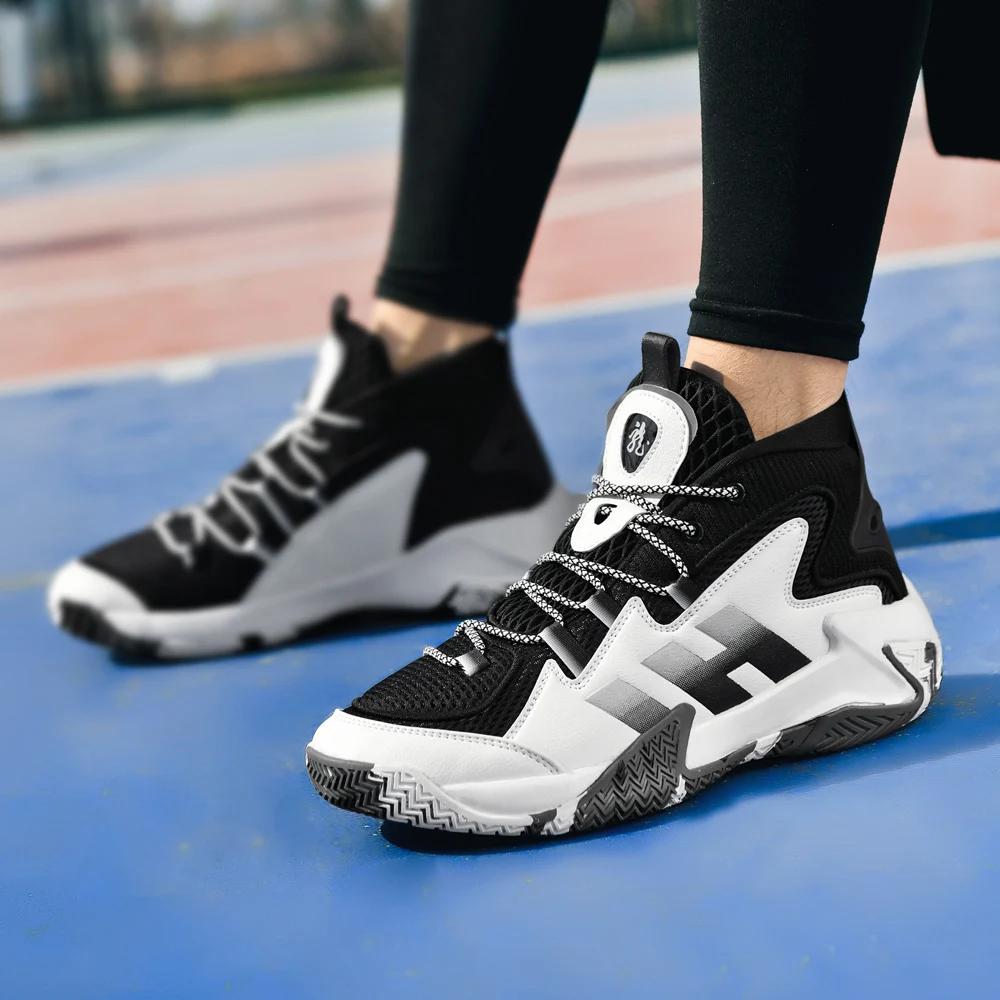 Men's Professional Mesh Basketball Shoes Large Rubber Outsoles Wear-Resistant Practical Grip And Rebound Sneakers