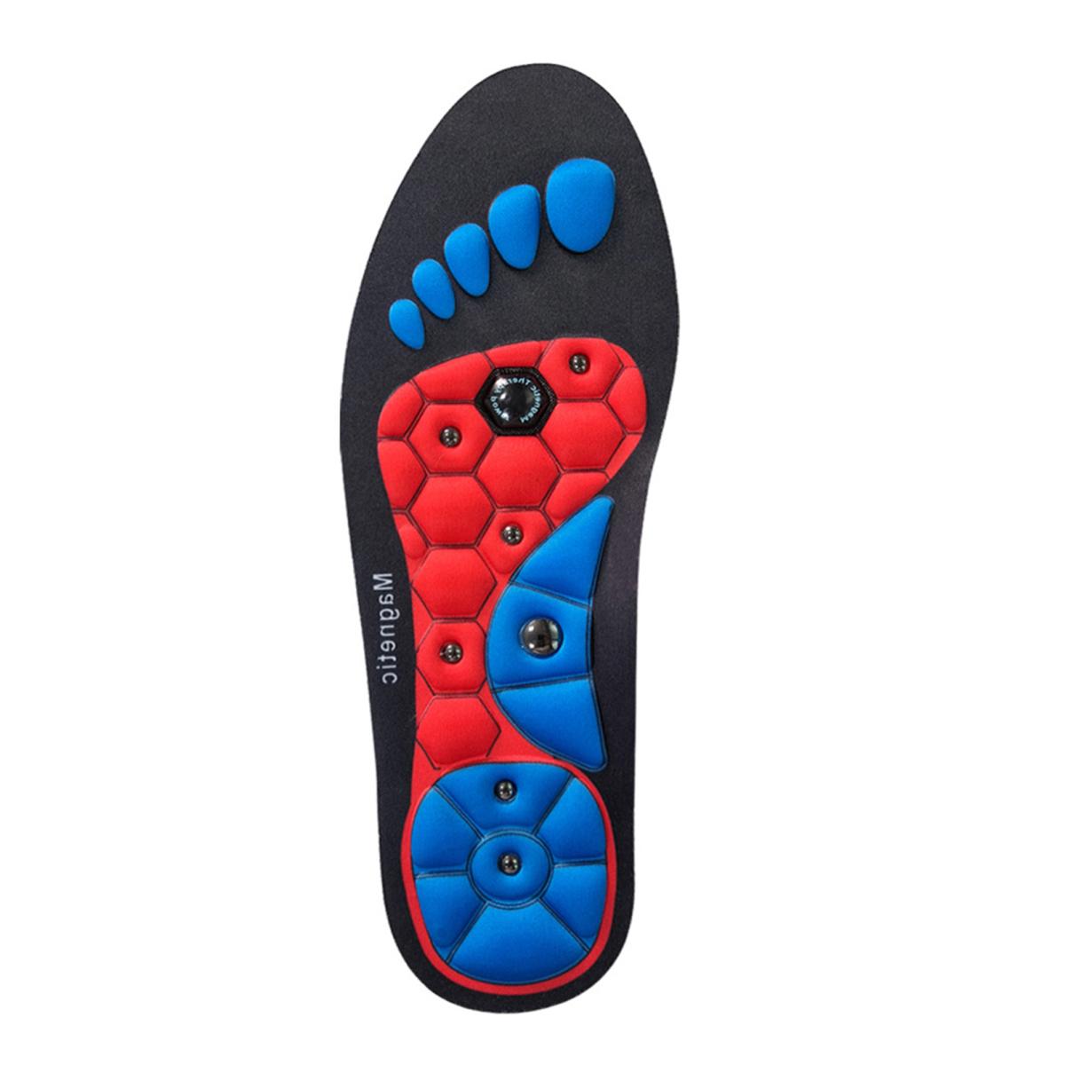 

1 пара магнитотерапевтических стелек, акупрессурные массажные стельки для мужчин и женщин, вставки для ног, улучшающие циркуляцию крови, снимающие давление S красный