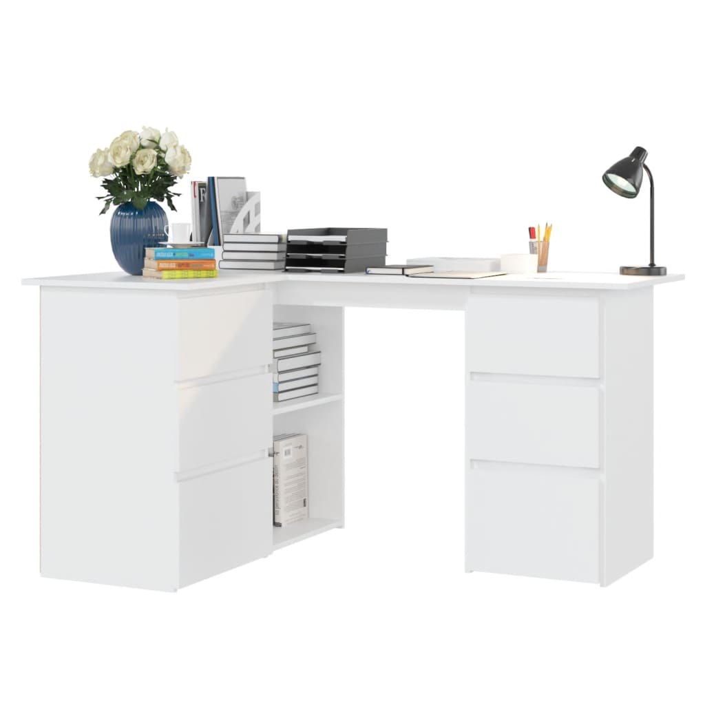 Scrivania Angolare Bianca 145 x 100 x 76 cm Truciolato