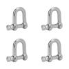 4PCS Stainless Steel D Shackle Marine Hardware Boat D Ring Polished Shackle for Coupling Chain and
