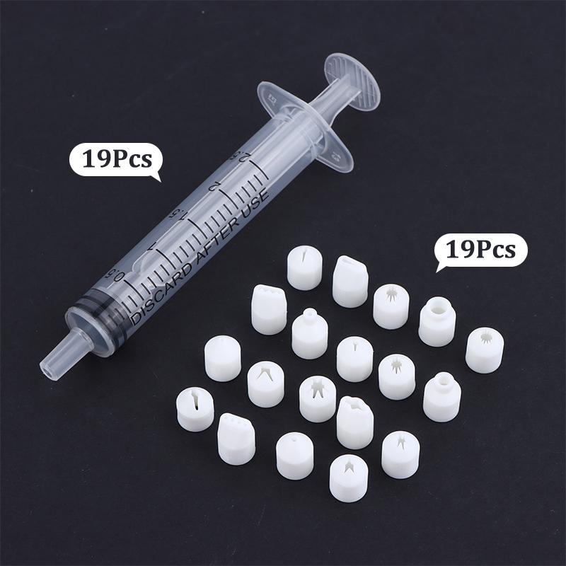 19/21Pcs Set Mini Nozzle For Pottery Clay Dessert Food Toy Milk Cream Clay Diy Miniature Cake Dessert Piping Tip Clay Ceramic