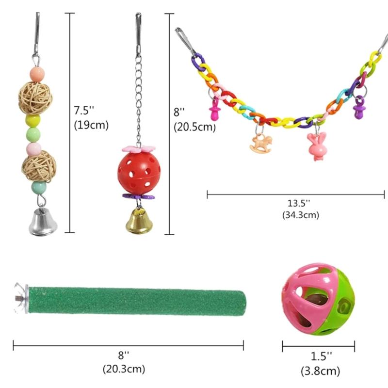 Parrot Toy Kit Bird Toy Accessories Bird Cage Toy For Parrots Birds Swing Chewing Bird Toy Parrot Bite Toy