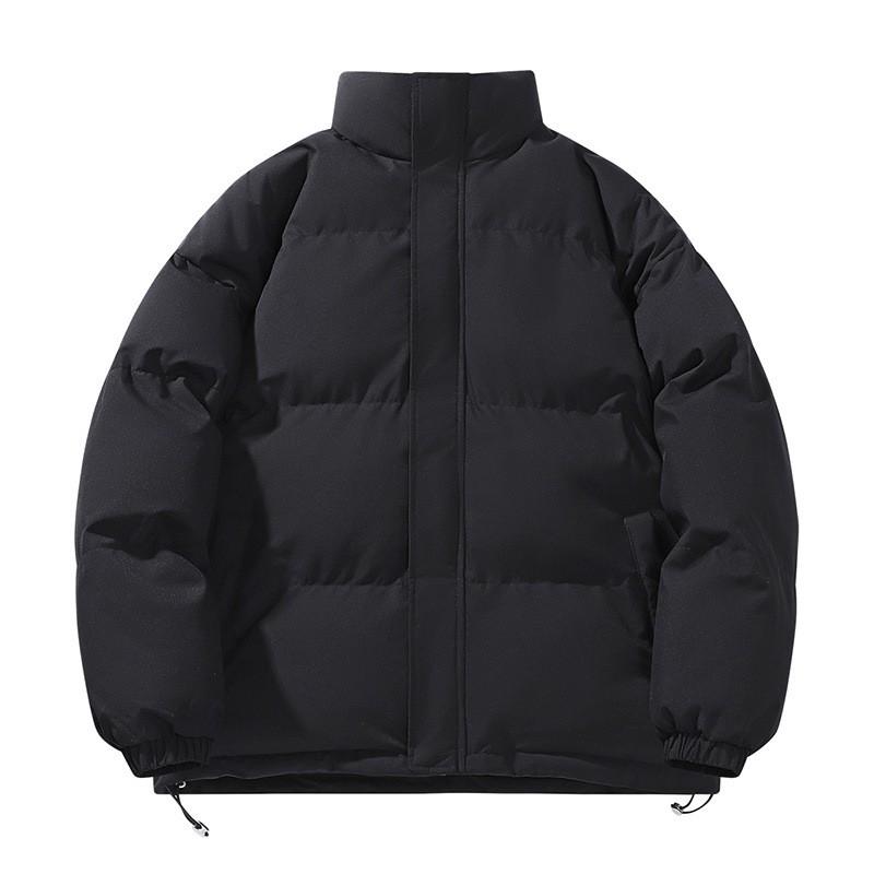 Mens Winter Thick Cotton Puffer Jacket Stand Collar Loose Fit Warm Casual Outerwear Youth