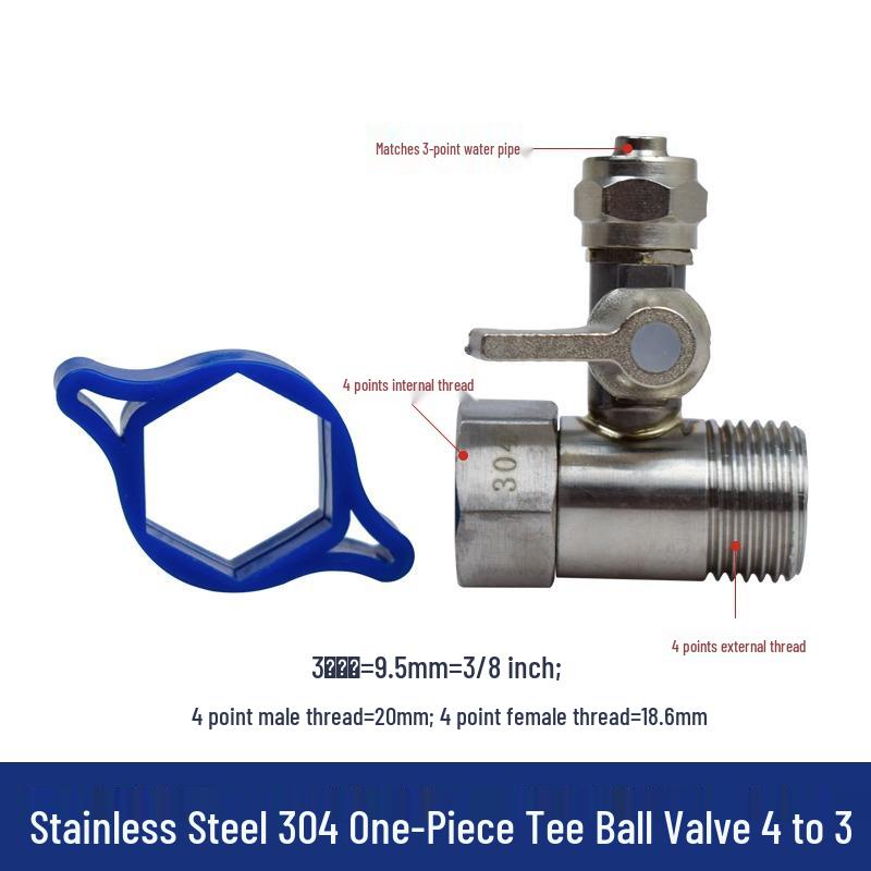 All-Copper Inlet Tee Ball Valve for Pure Water Machine (4-Point, 2-Point, 3-Point)