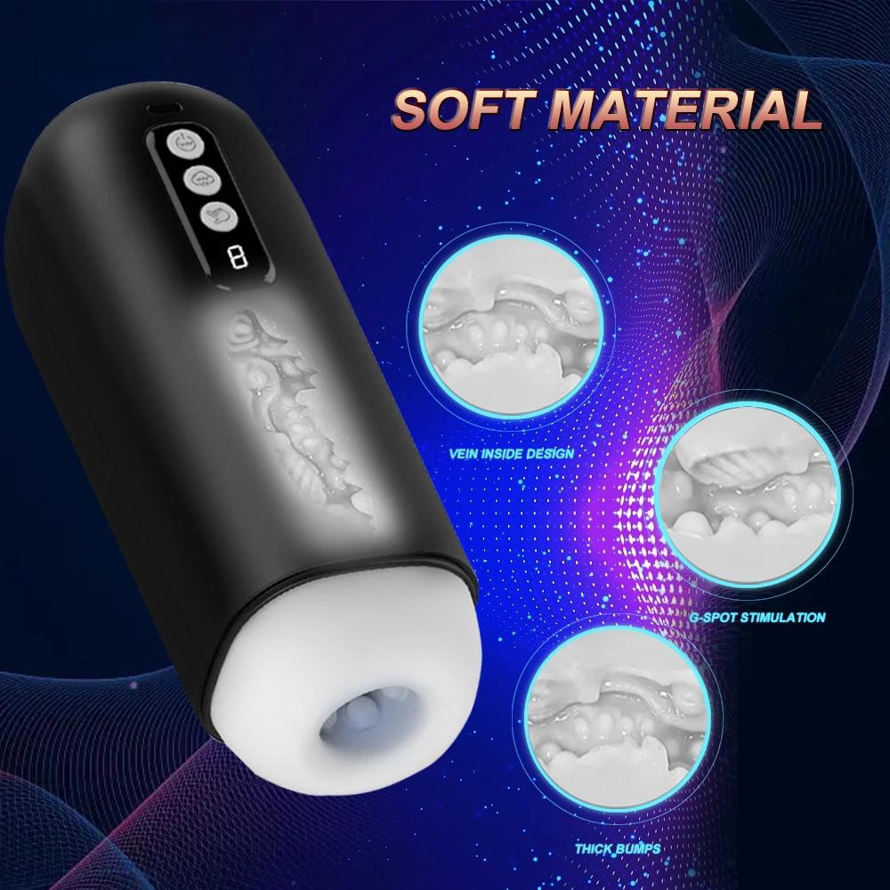 2025 New Automatic Masturbator for Men 18+ Blowjob Sucking Sex Machine Real Vagina Pocket Pussy Penis Oral Masturbator Vibration Men Sex Toy
