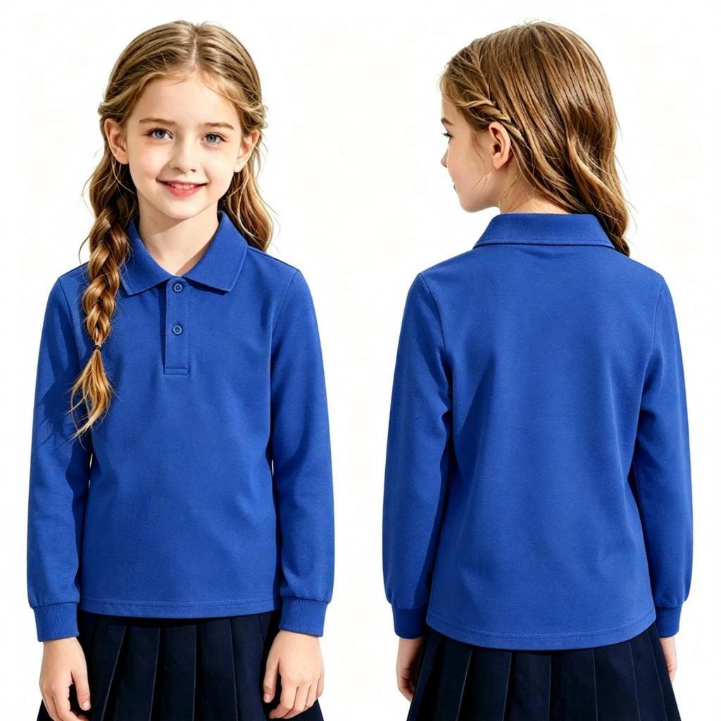 Children's Long Sleeve Cotton T-Shirt for School Everyday Wear -