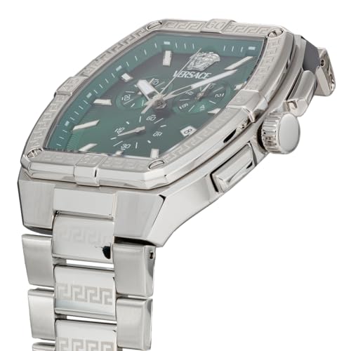 Versace Men's Silver Tonneau Greca Casual Watch VESP00424