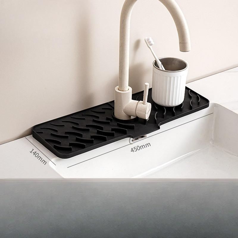 Water-draining Pad, Wavy Suction Cup, Silicone Faucet, Kitchen Sink, Storage Pad, Washbasin Leak-proof
