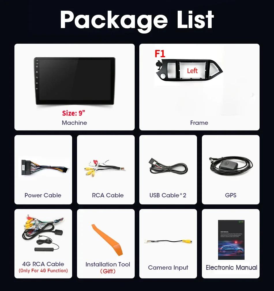 For Kia Morning 2 Picanto 2011-2017 Left Drive Android 13 Auto Radio Car Multimedia System GPS Navigation Carplay Screen