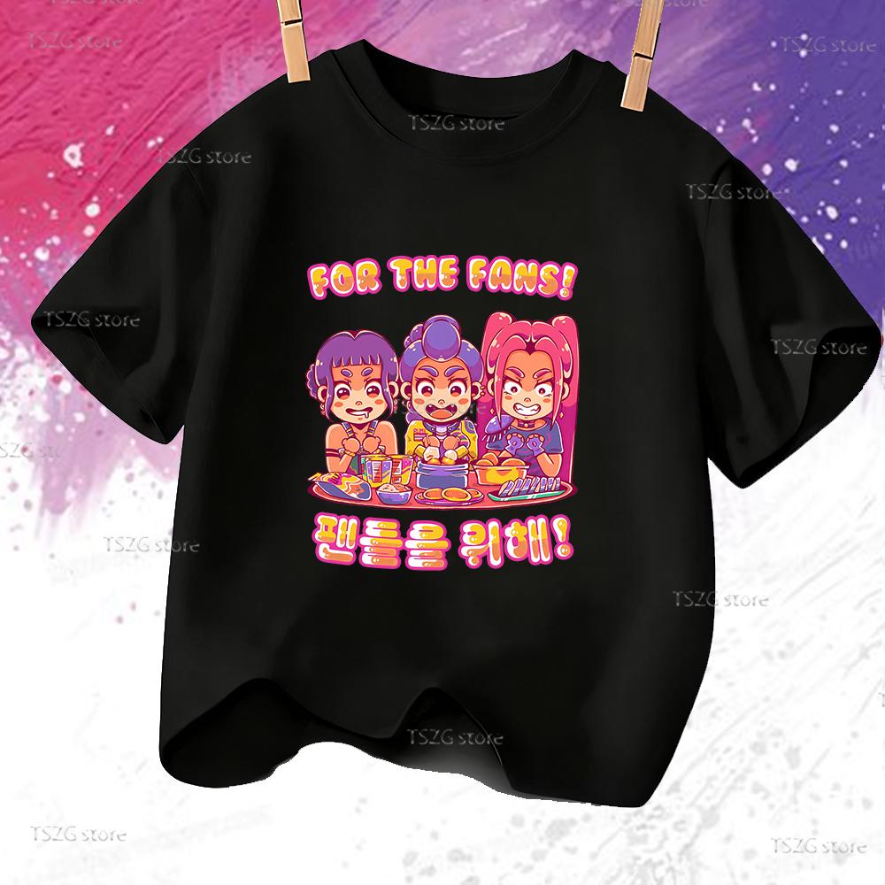 Boys Tee Girl Clothes Movie Cartoon Kid T-shirt KPop Demon Hunters Print Fashion Casual Summer Short Sleeve Tops