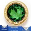 Green Gemstone Snake Flower Metal Shoe Buckle Accessories