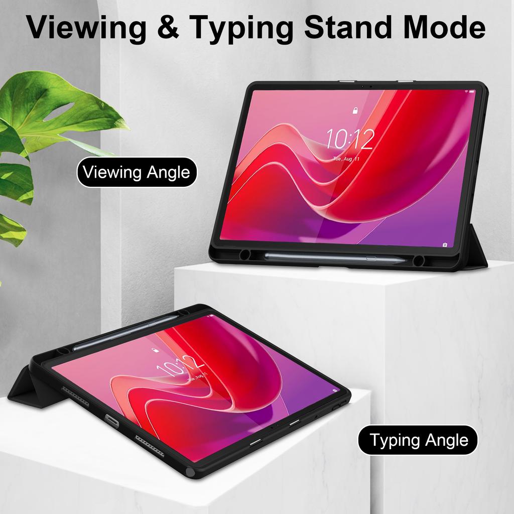 For Lenovo Tab M11/Xiaoxin Pad 11 2024 Case Anti-Scratch PU+TPU+Acrylic Tablet Cover with Pen Slot