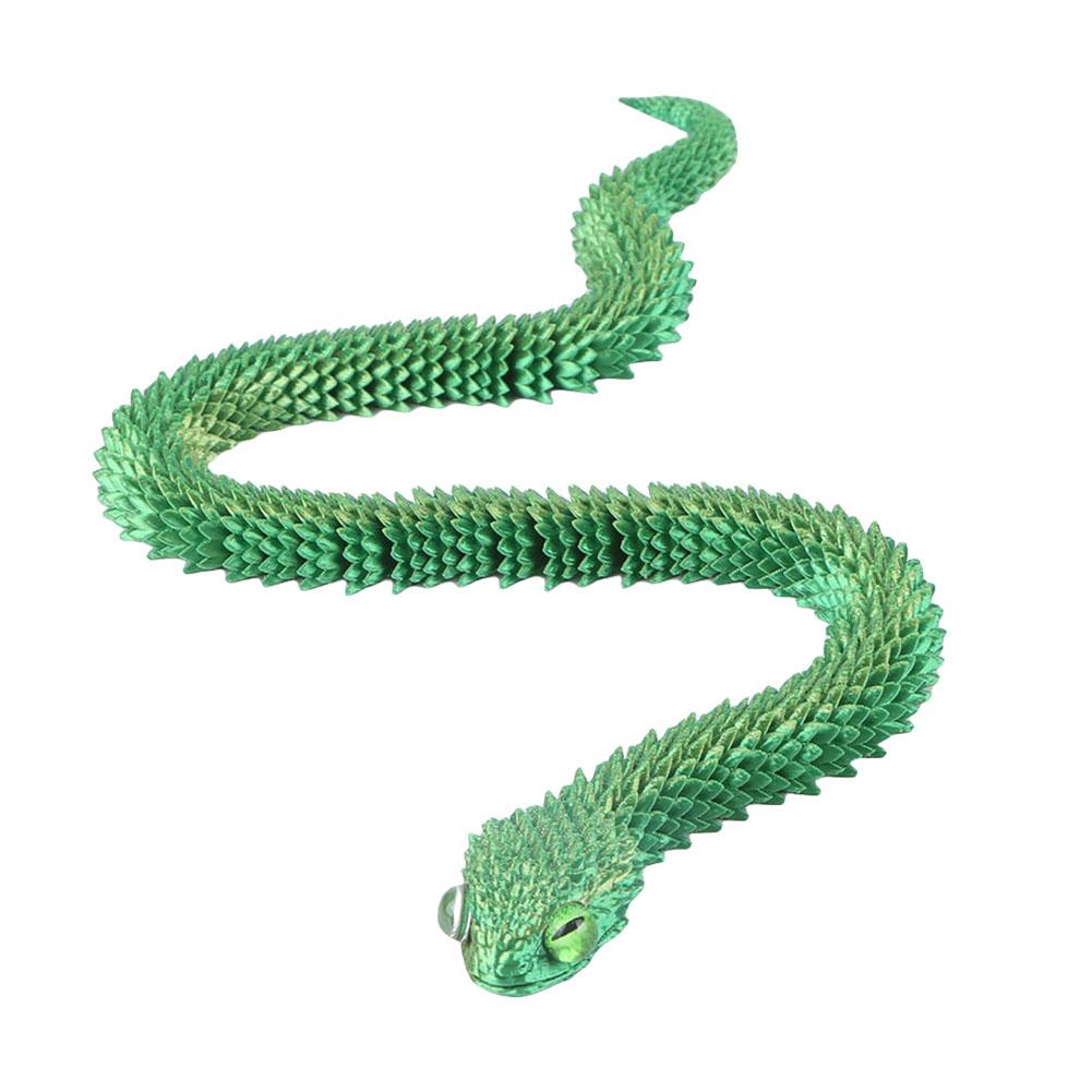 3D Printed Flexible Snake Fidget Toys Realistic Movable Joint Snake Toy 60cm Viper Model Creative for Home Office Decor