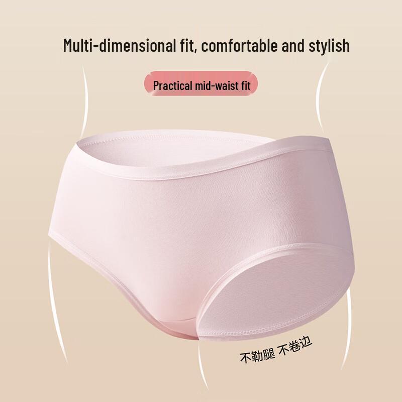 Women's Modal Seamless Breathable Mid-Waist Briefs Multi-Pack