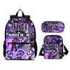 Murder Drones 3-teiliges Set Rucksack 47cm/18.5inch Großer Fassungsvermögen Rucksack Umhängetasche Federmäppchen Schultaschen für Jungen Mädchen Bestes Geschenk